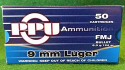 PPU 9 mm Luger 8,0 g /124 gr FMJ