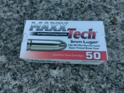 Maxxtech 9mm Luger Parabellum Munition 124gr FMJ (VE 50) Messinghülse